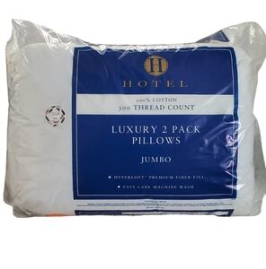 Brand New HOTEL Luxury White Jumbo 2 Pack Pillows. 20 in x 28 in